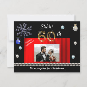 Gold Christmas Surprise 60ste bruiloft Jubileum Kaart