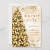 Gold Christmas Tree Company Vakantie Feest Kaart (Voorkant)
