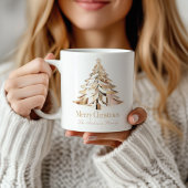 Gold Christmas Tree Mug | Custom Name Koffiemok