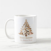 Gold Christmas Tree Mug | Custom Name Koffiemok (Links)