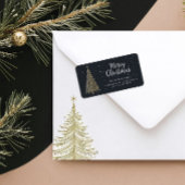 Gold Christmas Tree Return Address Label