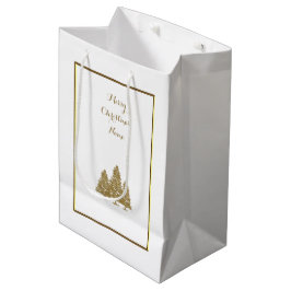 Gold Christmas Trees  Medium Cadeauzakje