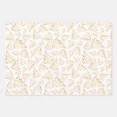 Gold Christmas Trees on Red, Black, White Inpakpapier Vel (Voorkant 3)