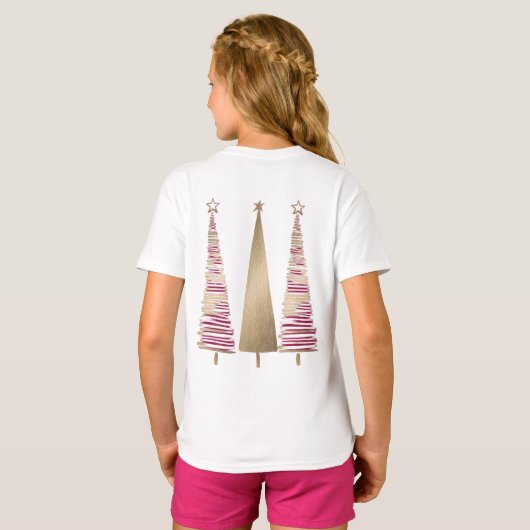 Gold Christmas Tree's T-shirt  (Achterkant volledig)