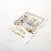 Gold Christmas Window Foil Holiday Card Folie Feestdagenkaart (Gedraaid)