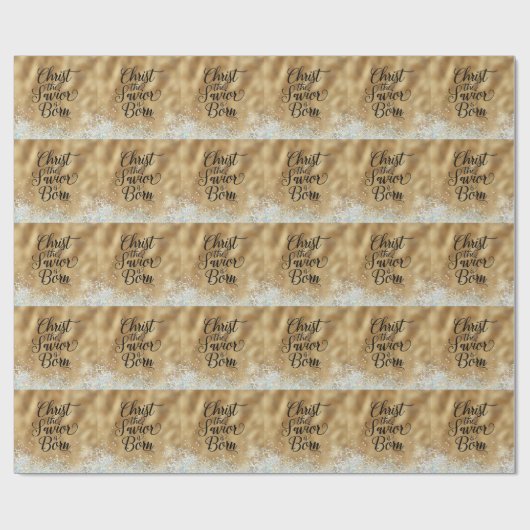 Gold Christus de Savior Christelijke Kerstmis Cadeaupapier (Vlak)