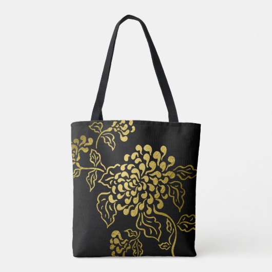 Gold Chrysanthemum op elke kleur Tote Bag (Achterkant)