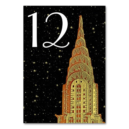 Gold Chrysler Building Skyline 2 DIY Starry BG Kaart (Voorkant)