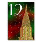 Gold Chrysler Building Skyline #2 Xmas Starry Kaart (Achterkant)