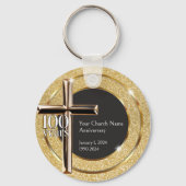 Gold Church 100 jaar Jubileum Evenement Souvenir Sleutelhanger (Voorkant)