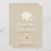 Gold Cinderella Carriage Kraft Modern Bridal Kaart (Voorkant / Achterkant)