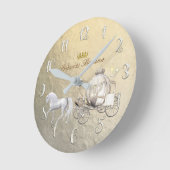 Gold Cinderella Princess Carriage & Horse Custom Ronde Klok (Hoek)