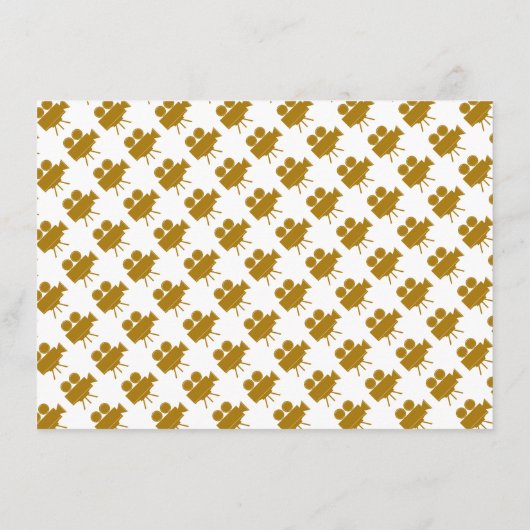 Gold Cinema Ticket, Kind Birthday Party Ticket Informatiekaartje (Achterkant)