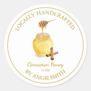 Gold Cinnamon Infused Honey Label Wit
