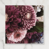 Gold Circle Bourgondië en Blush Pink Bloemen Krans Bedankjes Labels (Achterkant)