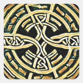 Gold Circle Cross-Sticker Vierkante Sticker