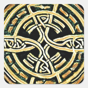 Gold Circle Cross-Sticker Vierkante Sticker