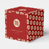 Gold Circle Double Happiness Chinees huwelijk Bedankdoosjes (Achterkant)
