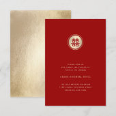 Gold Circle Double Happiness Chinees huwelijk Informatiekaartje (Voorkant / Achterkant)