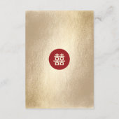 Gold Circle Double Happiness Chinees huwelijk Informatiekaartje (Achterkant)