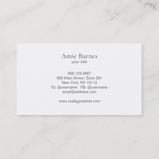 Gold Circle Elegant minimalistisch zwart Visitekaartje (Achterkant)