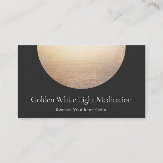 Gold Circle Elegant minimalistisch zwart Visitekaartje (Voorkant)