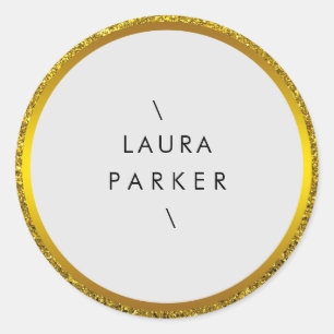 Gold Circle Glitter Ringen Rand Minimalistisch Ronde Sticker