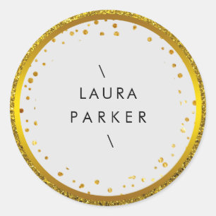 Gold Circle Glitter Ringen Rand Minimalistisch Ronde Sticker