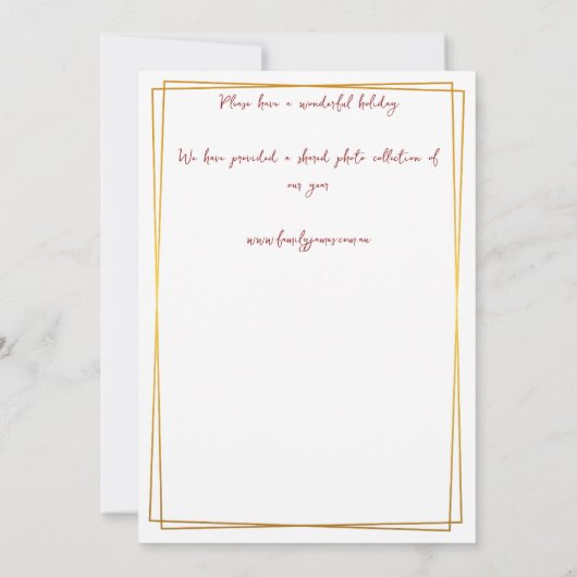 Gold Circle & Green Family Foto Kerst Kaart (Achterkant)