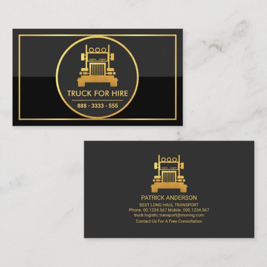 Gold Circle Grey Black Logistic Layer Visitekaartje (Voorkant / Achterkant)