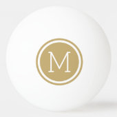 Gold Circle Monogram gepersonaliseerd Pingpongbal (Voorkant)