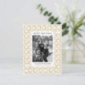 Gold Circle Pattern | Kerstfeest met foto's Feestdagenkaart (Staand voorkant)