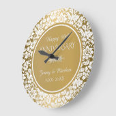 Gold Circle White Damask - 50e Jubileum Grote Klok (Hoek)