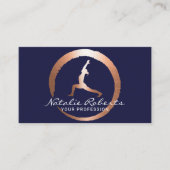 Gold Circle Yoga Warrior Pose Wellness Spa Marine Visitekaartje (Voorkant)