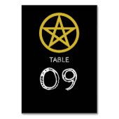 Gold Circled Pentagram, Halloween Kaart (Achterkant)