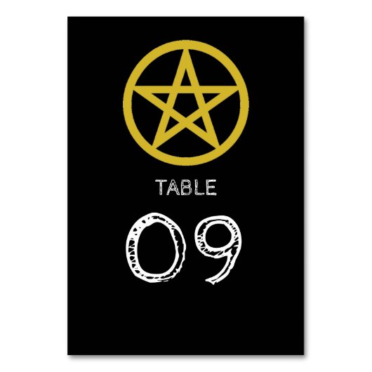 Gold Circled Pentagram, Halloween Kaart (Voorkant)