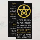 Gold Circled Pentagram, Halloween Menu (Voorkant / Achterkant)