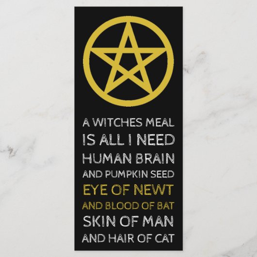 Gold Circled Pentagram, Halloween Menu (Voorkant)
