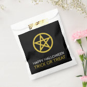 Gold Circled Pentagram, Happy Halloween Bedankzakje (Gezegeld)