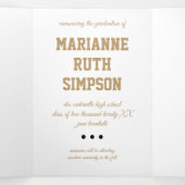 Gold Circles 5-Photo-Afstuderen Drieluik Uitnodiging (Binnenkant midden)