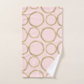 Gold Circles & Blushing Pink Modern Trendy Bad Handdoek (Handdoek)