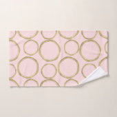Gold Circles & Blushing Pink Modern Trendy Bad Handdoek (Handdoek)