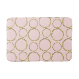 Gold Circles & Blushing Pink Modern Trendy Badmat