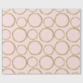 Gold Circles & Blushing Pink Modern Trendy Cadeaupapier (Vlak)