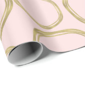 Gold Circles & Blushing Pink Modern Trendy Cadeaupapier (Rol Hoek)