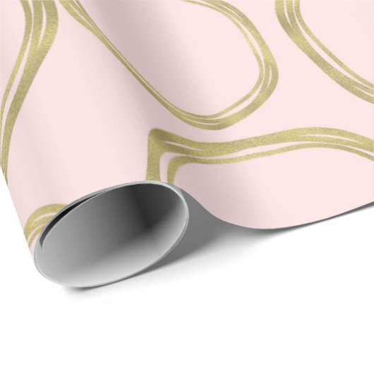 Gold Circles & Blushing Pink Modern Trendy Cadeaupapier (Rol Hoek)