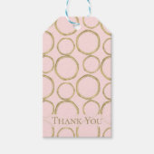 Gold Circles & Blushing Pink Modern Trendy Chic Cadeaulabel (Voorkant)