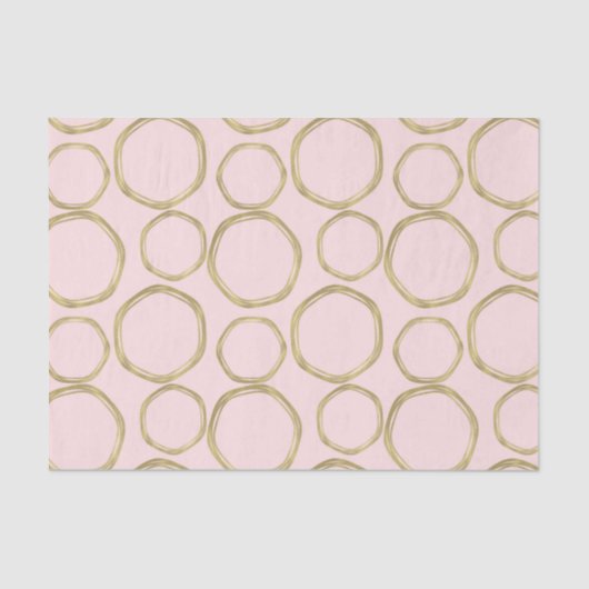 Gold Circles & Blushing Pink Modern Trendy Chic Tissuepapier (Voorkant)