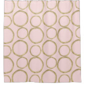 Gold Circles & Blushing Pink Modern Trendy Douchegordijn (Voorkant)