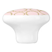 Gold Circles & Blushing Pink Modern Trendy Mod Keramische Knop (Zijkant)